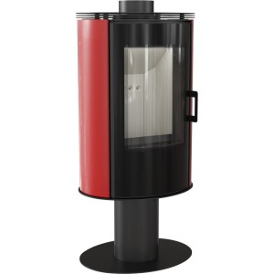 Kratki KOZA AB S/N/O GLASS kafel czerwony Piec Wolnostojący
