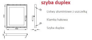 Drzwiczki piecowe bezramowe szyba duplex (Hajduk)