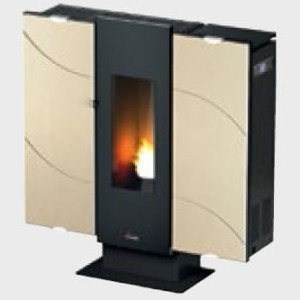 Piecyk na pelet Wall Air kafel 9,0 kW kość słoniowa - Cadel