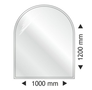 Podstawa szklana półokrągła 1000x1200mm