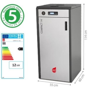 Kocioł na pelet RED Compact 14 (3,7-13,0 kW) CO+CWU z pompą elektroniczną