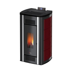 Piecyk na pelet Venus3 Air Plus kafel 12,5 kW bordowy - Cadel