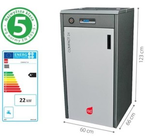 Kocioł na pelet RED Compact 24 (3,8-22,1 kW) CO+CWU z pompą elektroniczną
