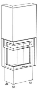 Wkład Kominkowy Corner VD gilotyna 600/500 BS/380 Lewy - Kobok
