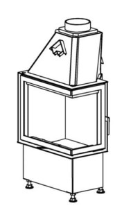 Wkład Kominkowy Corner 600/500 BS/330 Prawy - Kobok